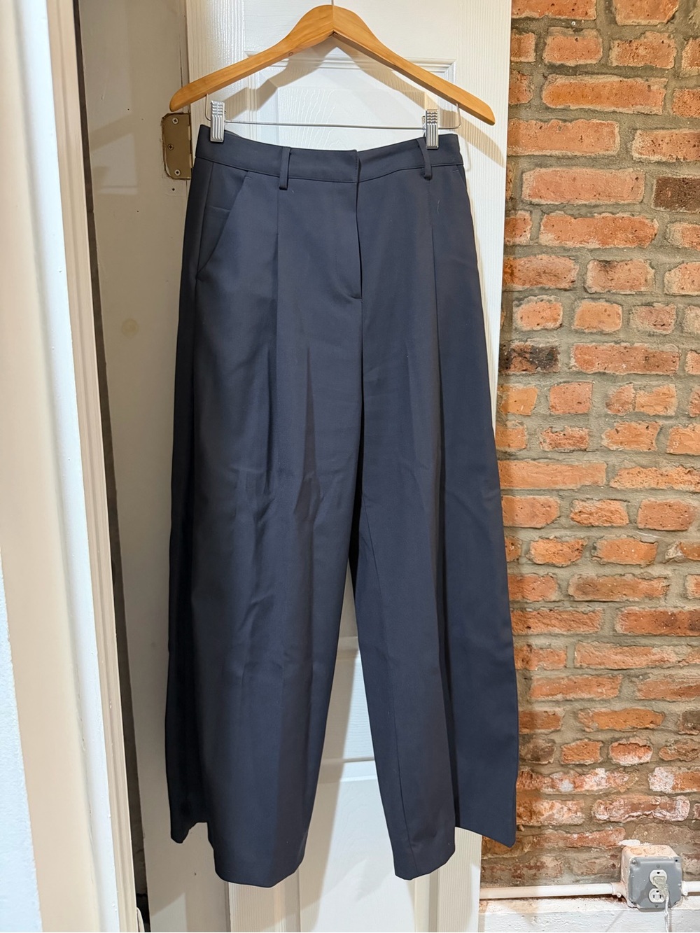 Frankie Shop Wide-Leg Trousers in Charcoal